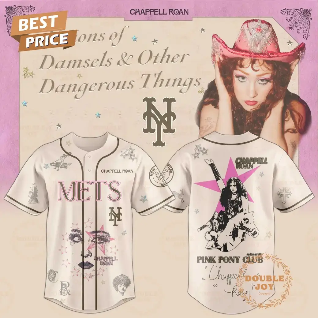 New York Mets x Chappell Roan: Tour 2025 Visions Of Damsels and Other Dangerous Things Baseball Jersey Image