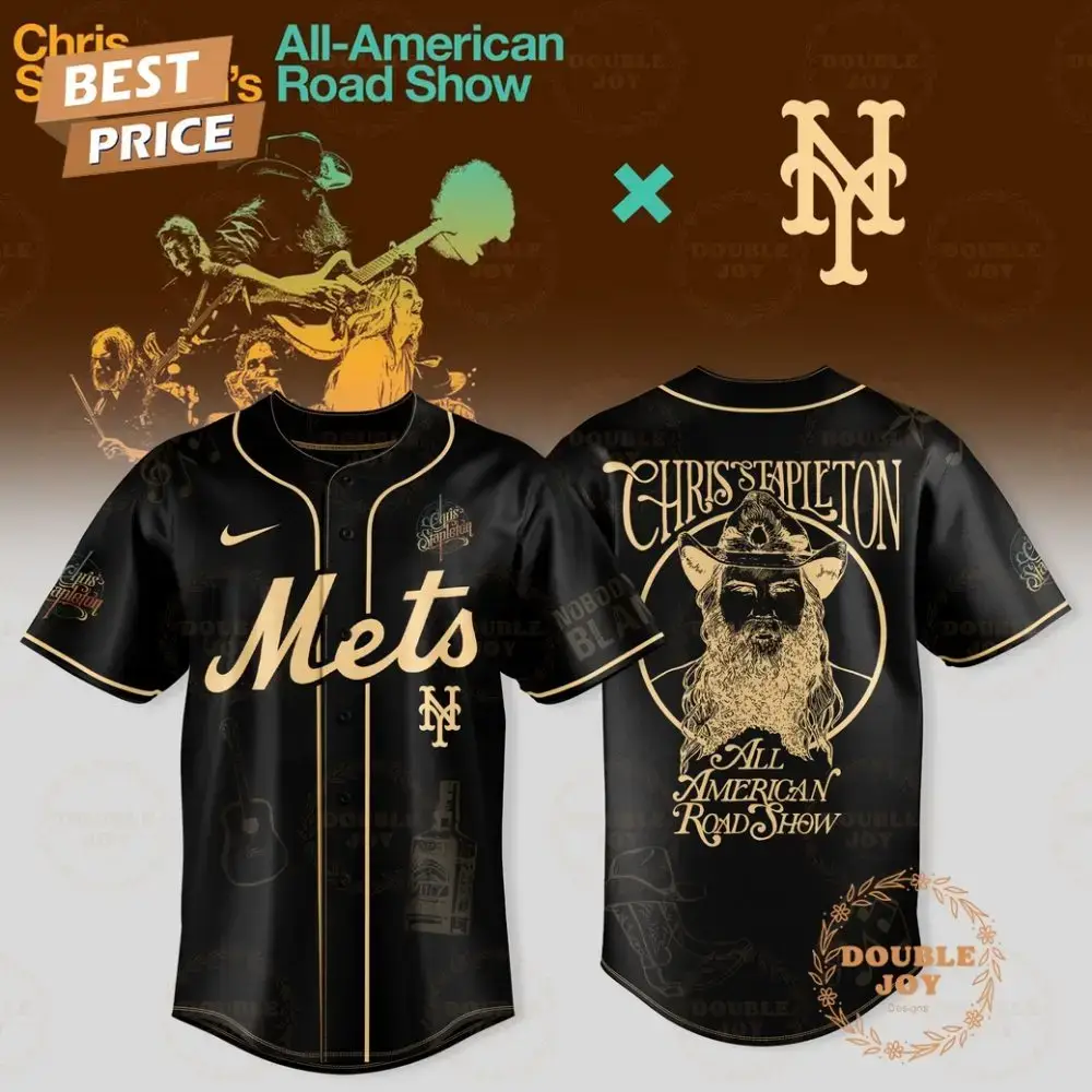 New York Mets X Chris Stapleton Show 2025 All American Road Baseball Jersey Image