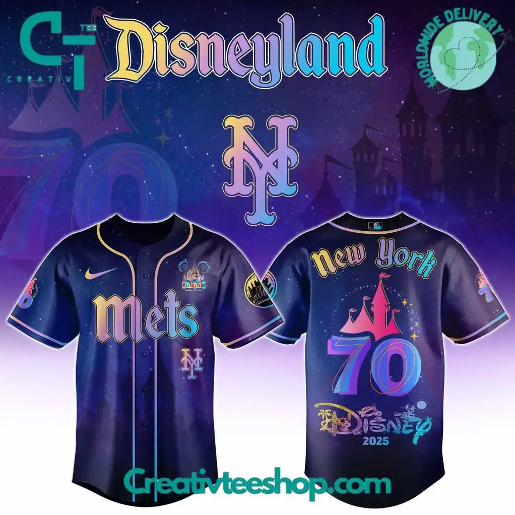 New York Mets X Disneyland 70Th Anniversary Special Edition Baseball Jersey Image