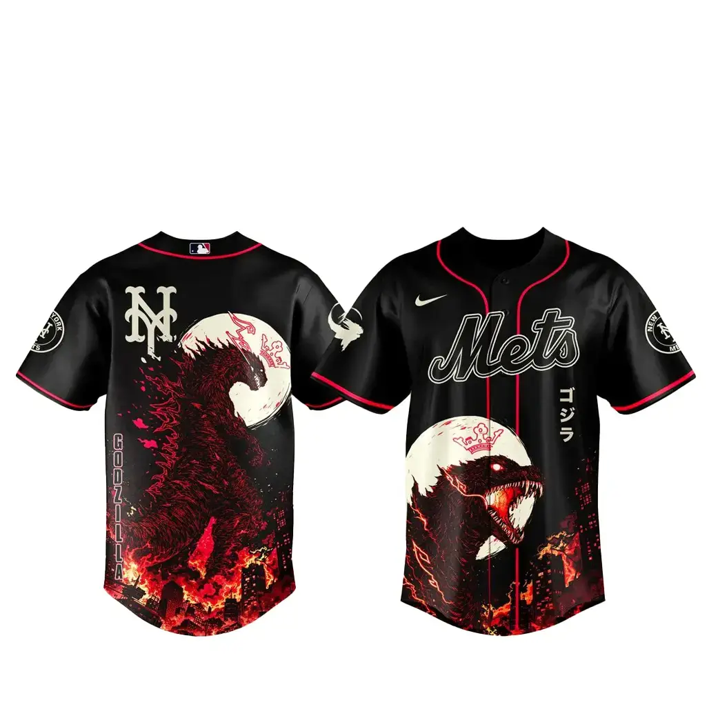 New York Mets x Godzilla Minus Zero Baseball Jersey Image