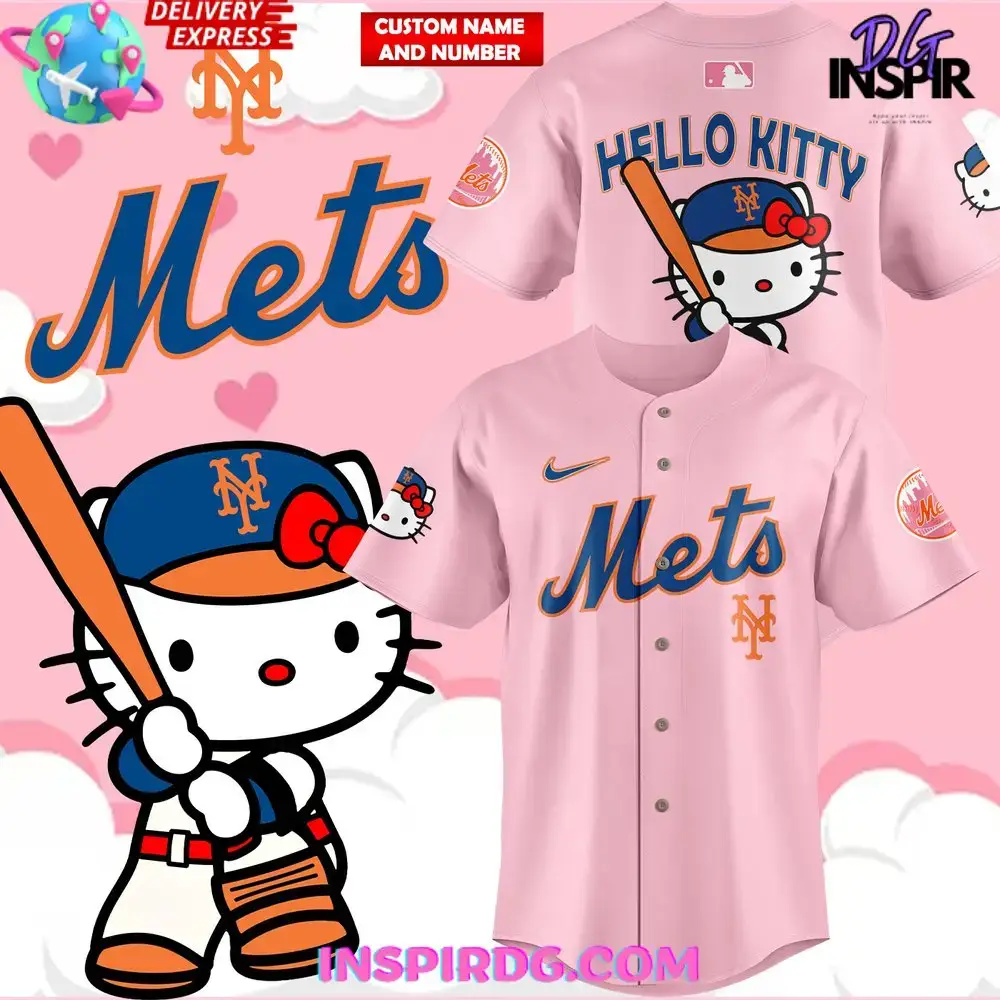 New York Mets X Hello Kitty Baseball Jersey Image