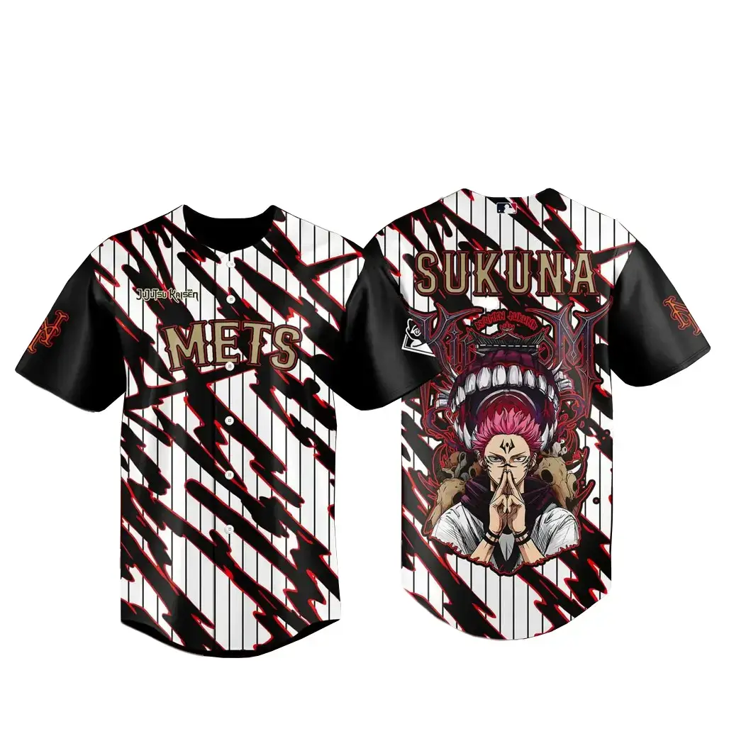 New York Mets x Jujutsu Kaisen Night 2026 Sukuna Basebball Jersey Image