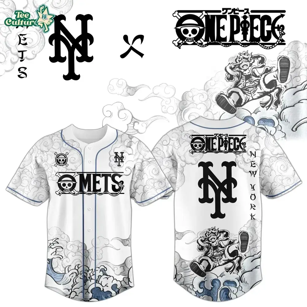 New York Mets x One Piece Jersey 2026 Luffy Gear 5 Image