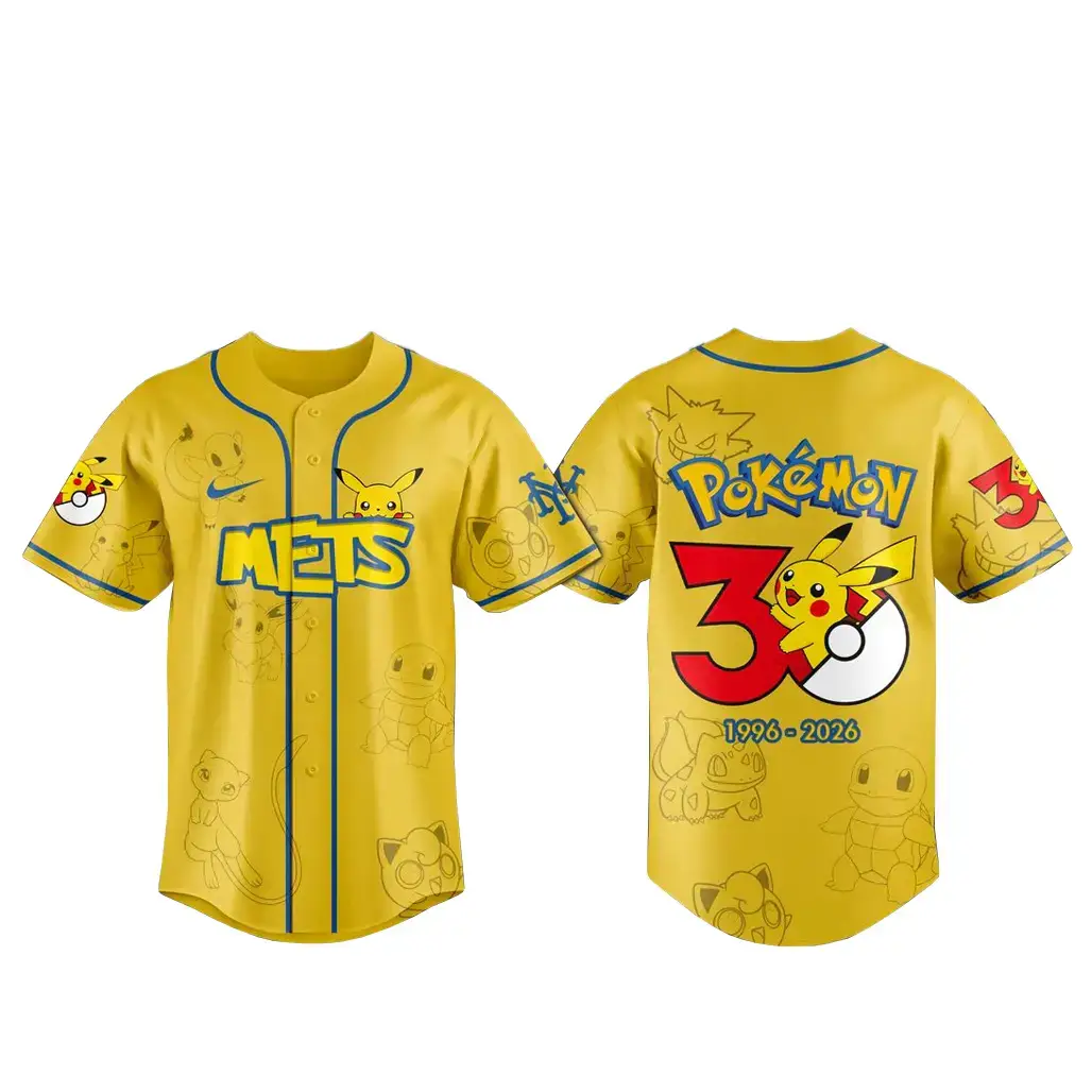 New York Mets x Pokemon 30th Anniversary Baseball Jersey Image