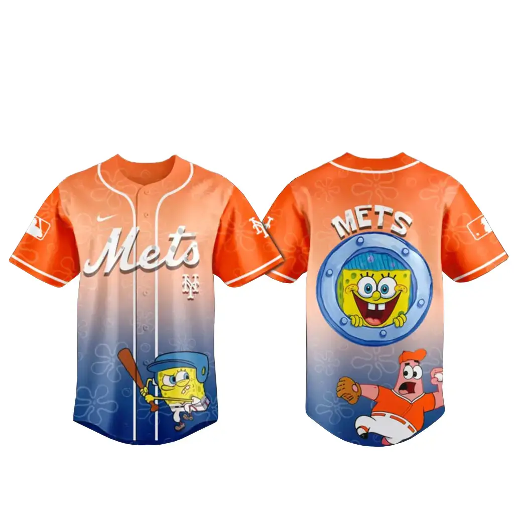 New York Mets x SpongeBob Home Run Baseball Jersey Image