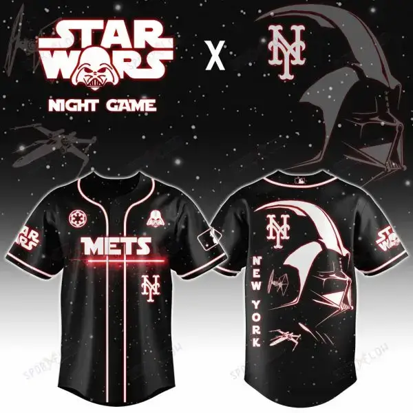 New York Mets X Star Wars Darth Vader Sith Lord Night Game Baseball Jersey Image