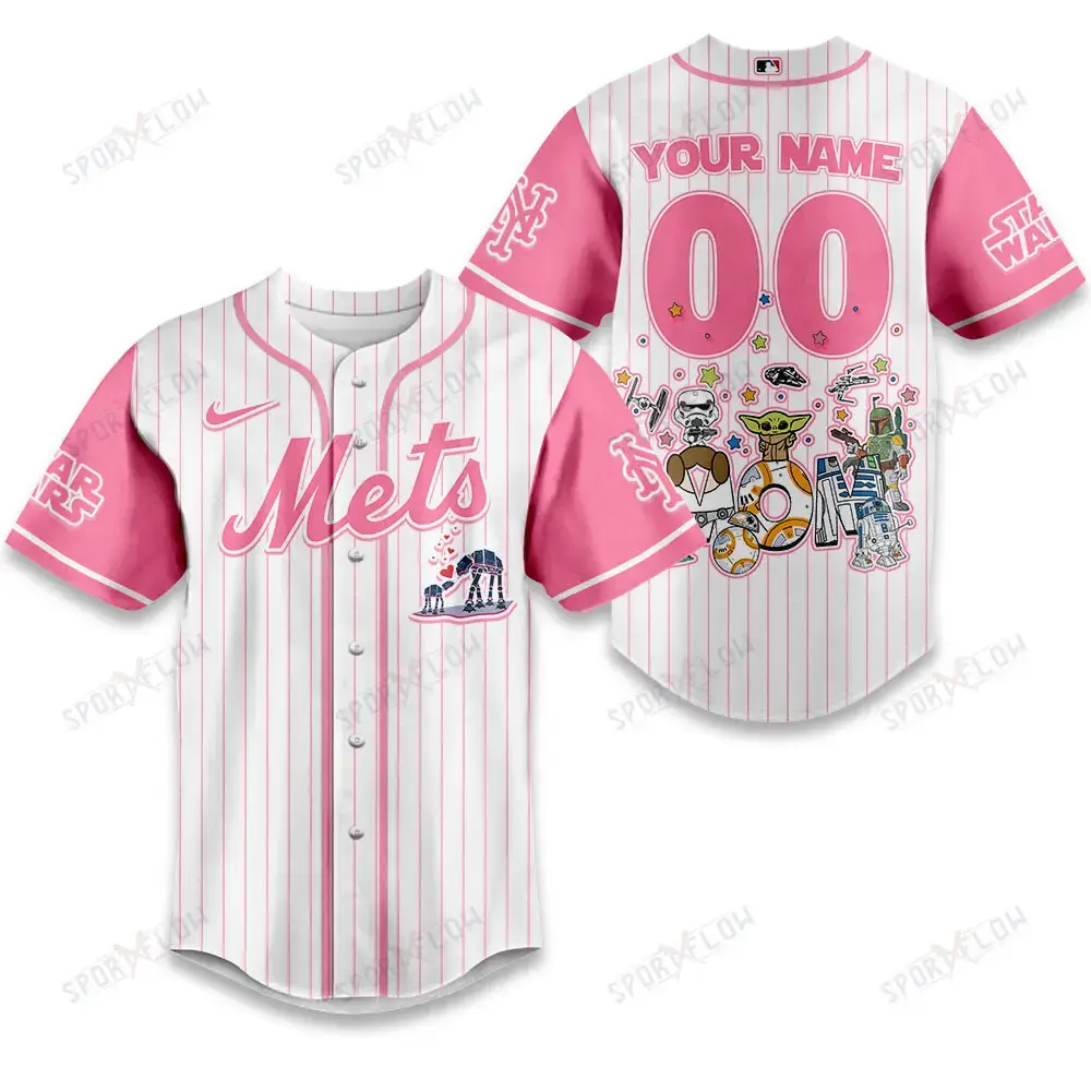 New York Mets X Star Wars Galaxy'S Best Mom Custom Baseball Jersey Image