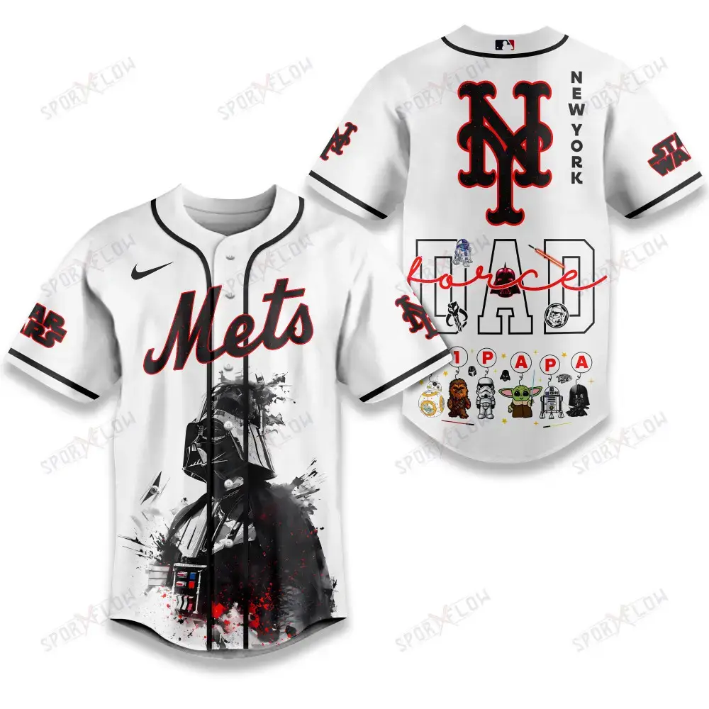 New York Mets X Star Wars The Force Dad Father'S Day Baseball Jersey Image