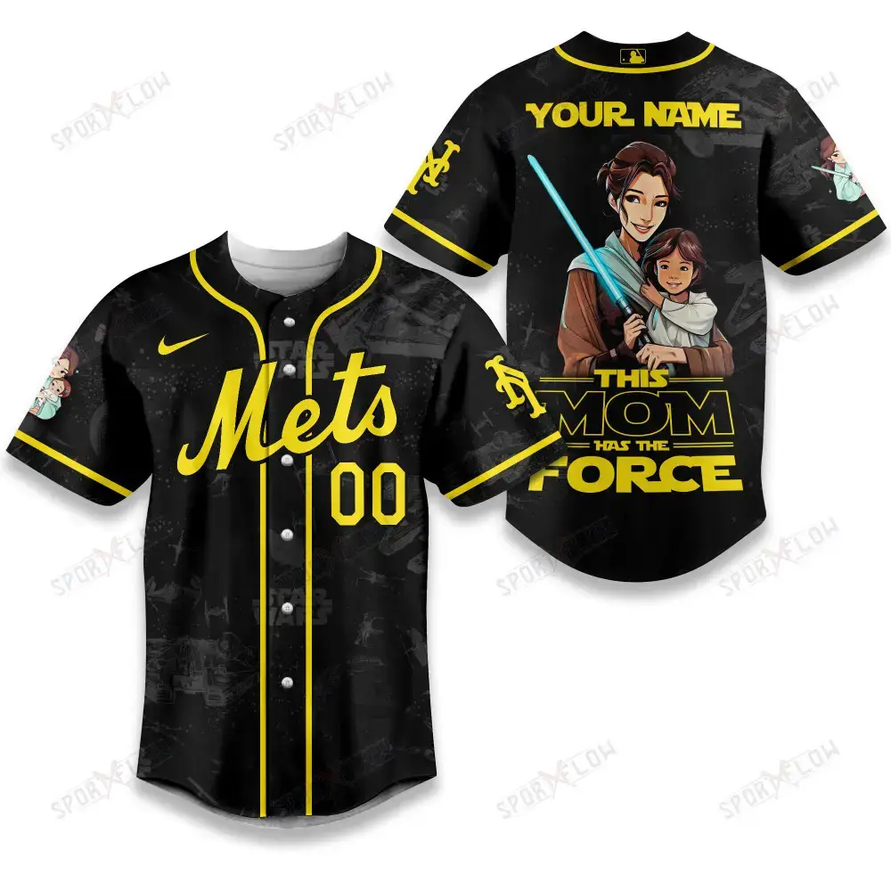 New York Mets X Star Wars This Mom Has The Force Baseball Jersey Image