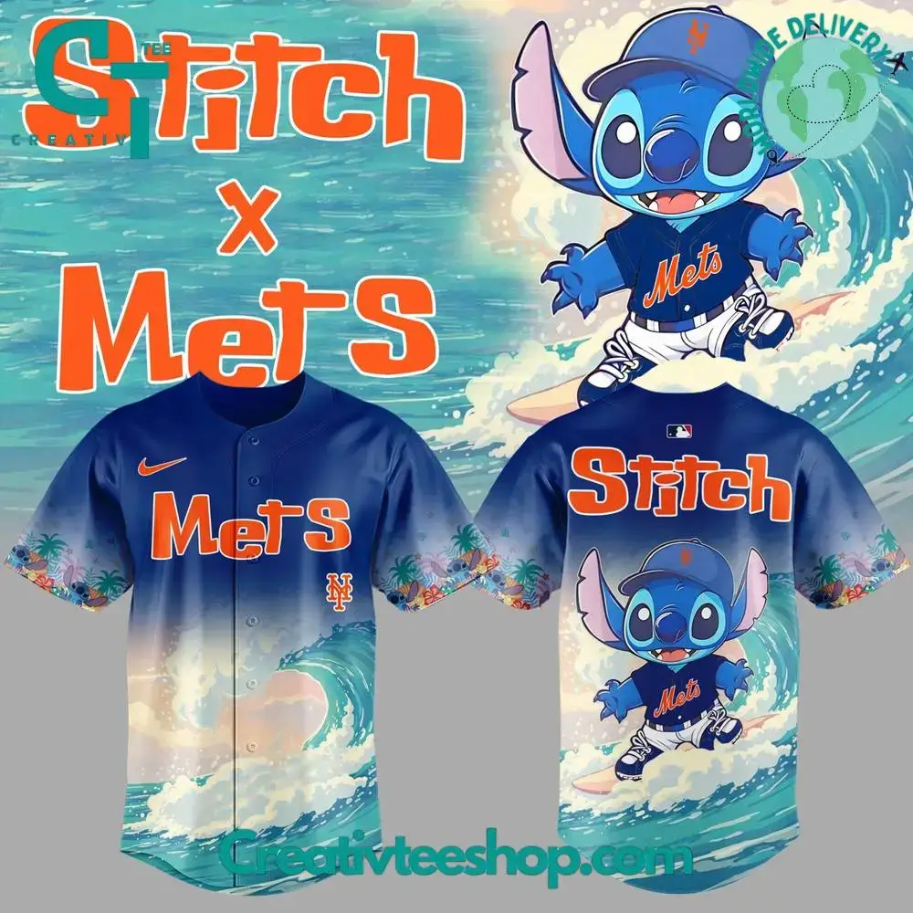 New York Mets X Stitch Surfing Special Baseball Jersey Image