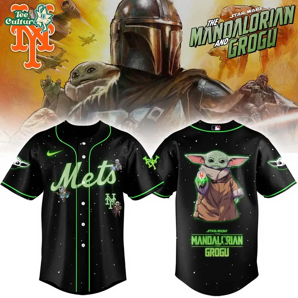 New York Mets x The Mandalorian & Grogu Special Fan Baseball Jersey Image