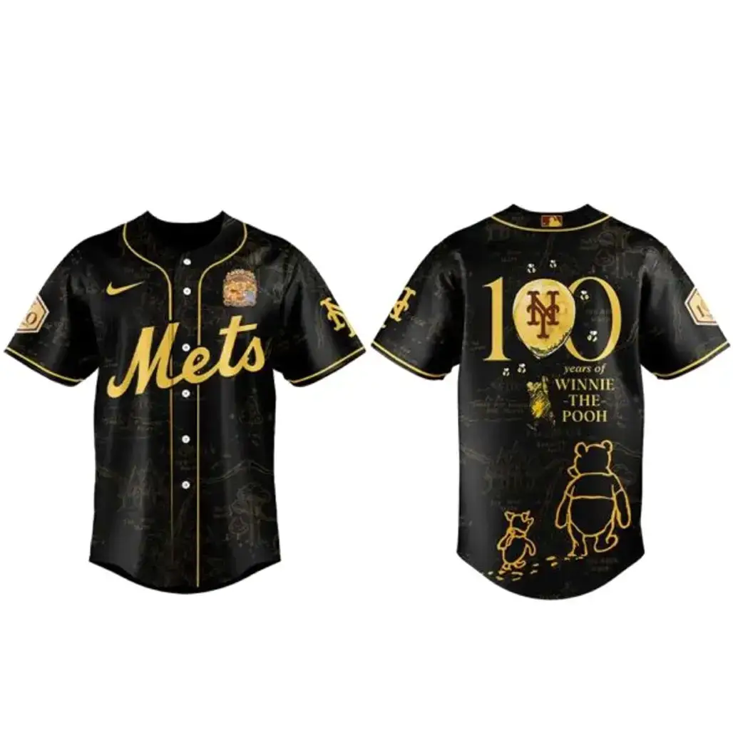 New York Mets x Winnie The Pooh 100th Anniversary Baseball Jersey Image