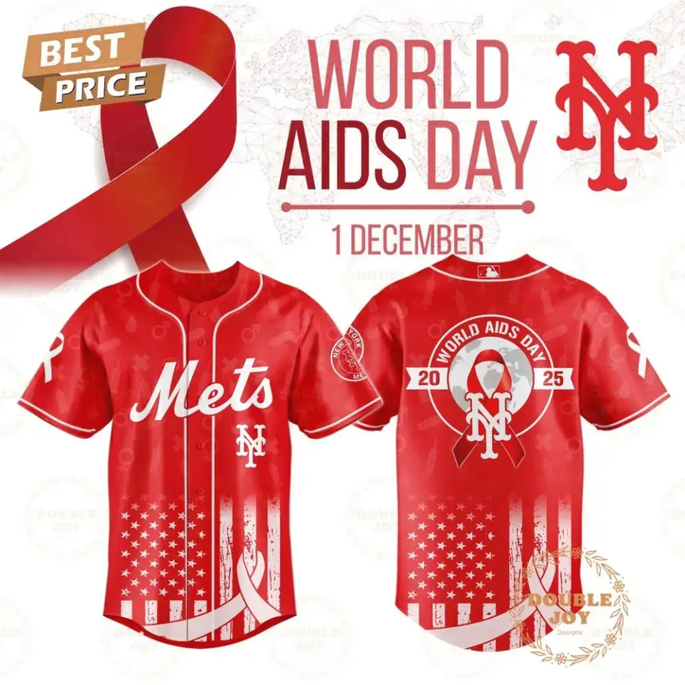 New York Mets X World Aids Day Special Edition Baseball Jersey Image