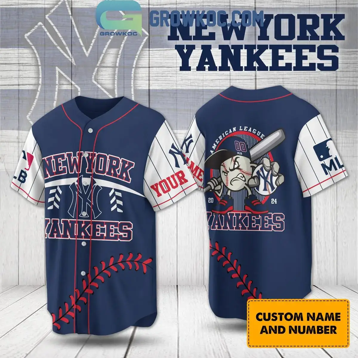 New York Yankees 2024 Baseball Fan Love Personalized Baseball Jersey Image