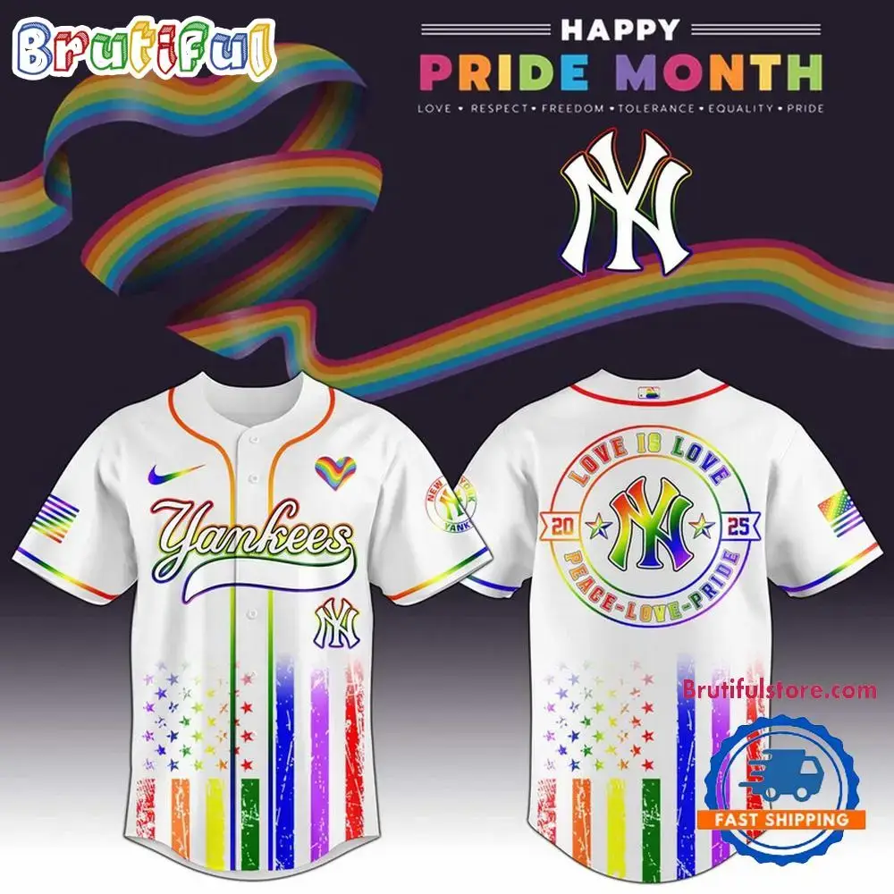 New York Yankees 2025 Happy Pride Month Limited Edition Baseball Jersey Image