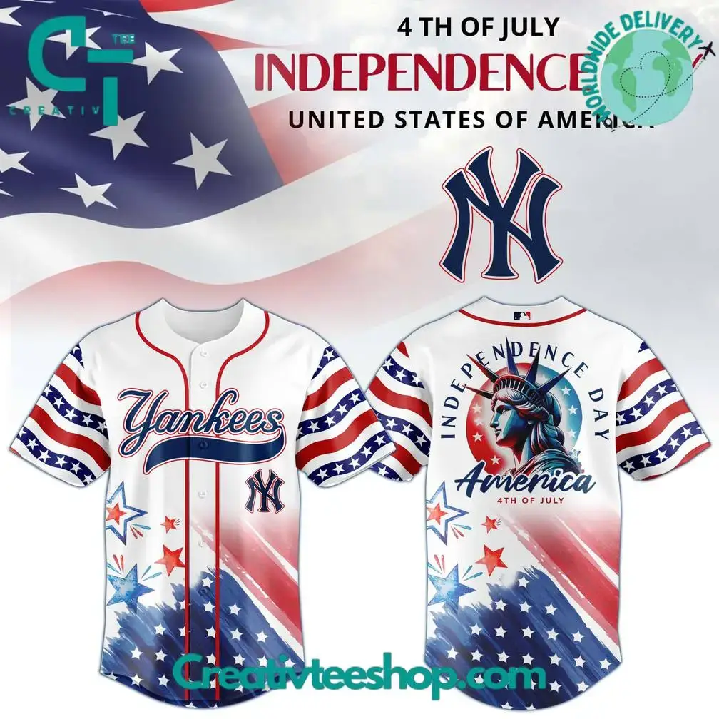 New York Yankees 2025 Independence Day Heritage Edition Baseball Jersey Image