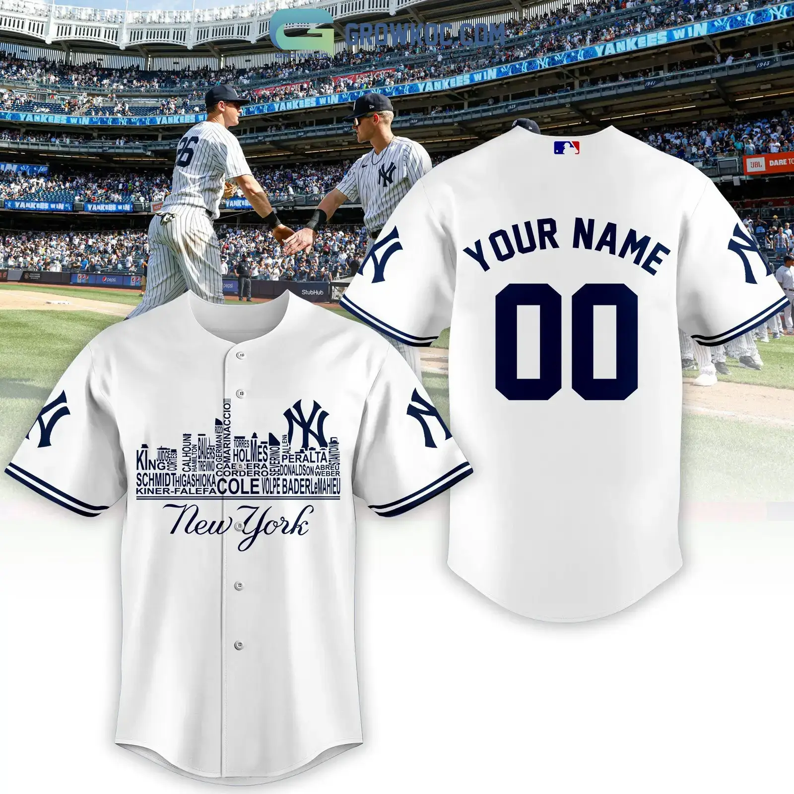 New York Yankees City Champions Best Team Personalized Baseball Jersey Image