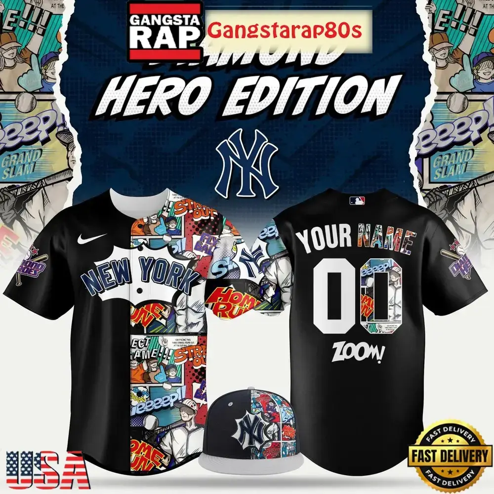 New York Yankees Diamond Hero 2025 Custom Baseball Jersey Image