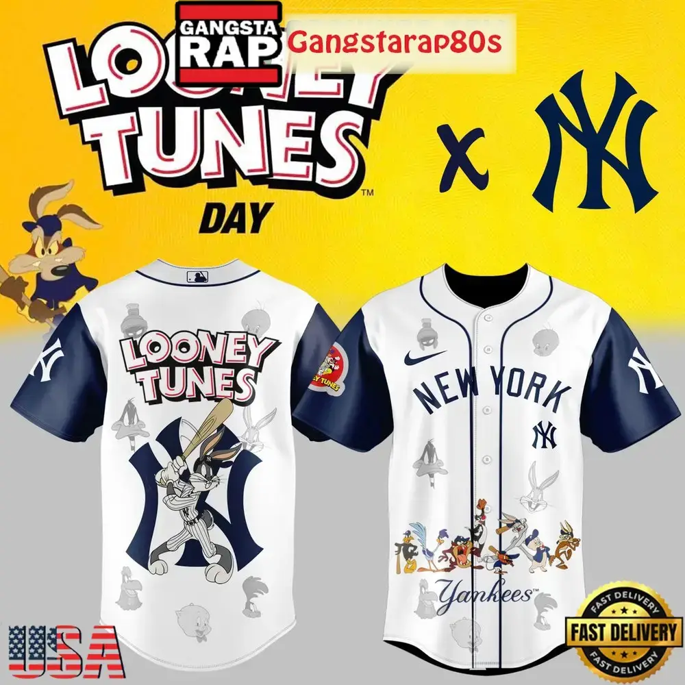 New York Yankees Looney Tunes Night Baseball Jersey Shirt Image