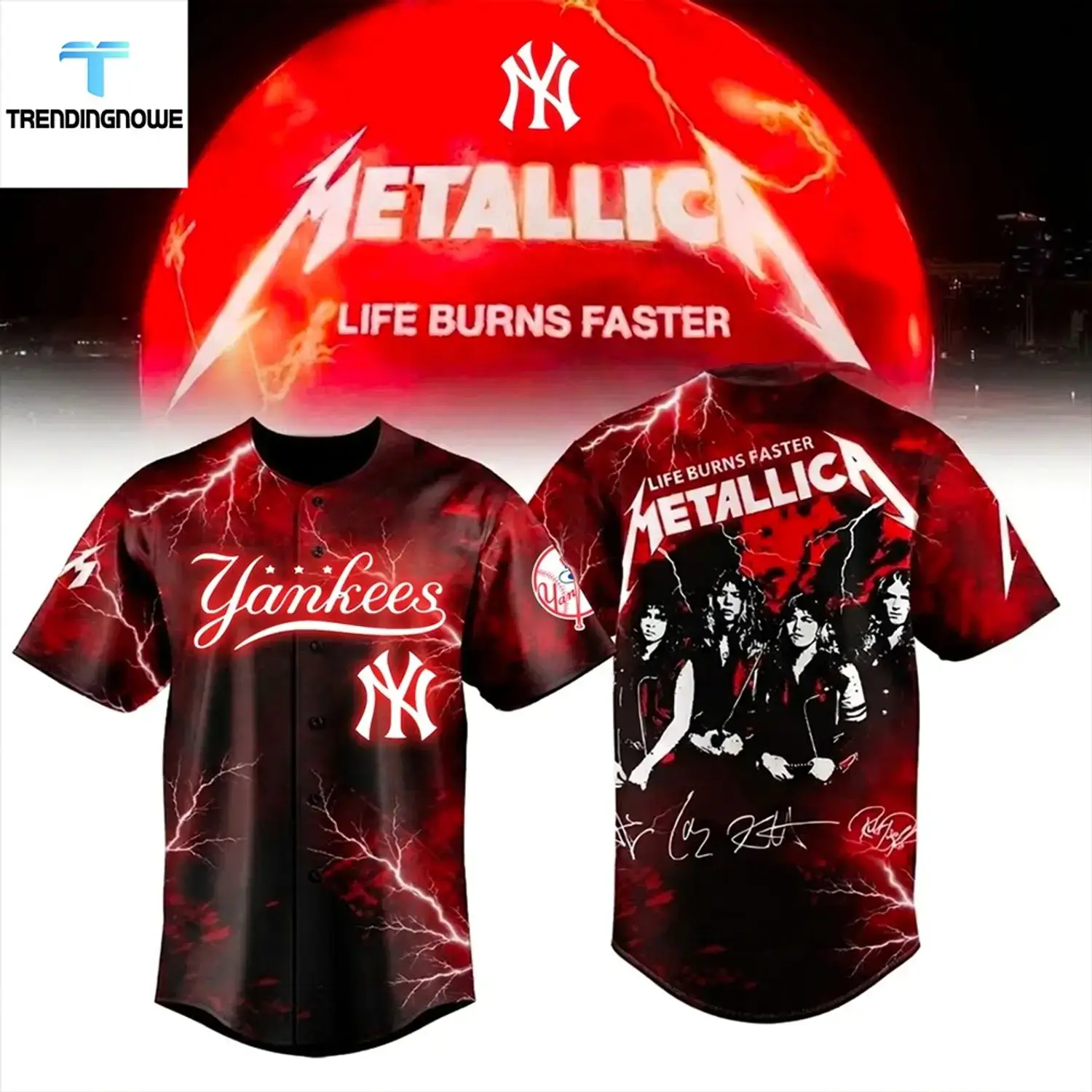 New York Yankees Metallica Night Special Edition Baseball Jersey Image