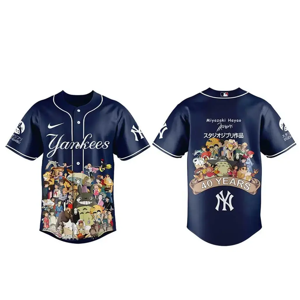 New York Yankees Miyazaki Hayao 40 Years Of Studio Ghibli 2026 Baseball Jersey Image