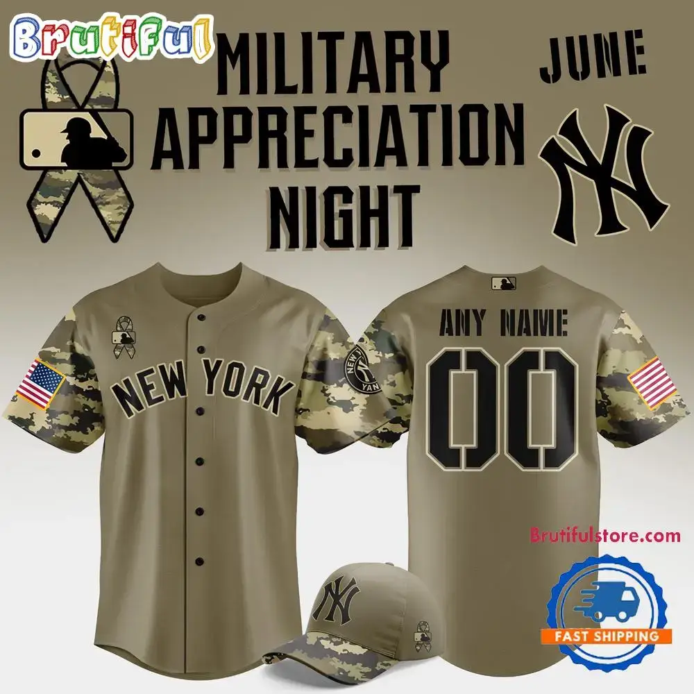 New York Yankees MLB Military Appreciation Night 2025 Baseball Jersey Image