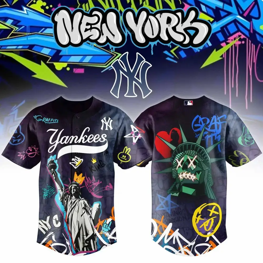 New York Yankees Mlb X Graffiti Street Style Custom Baseball Jersey Image