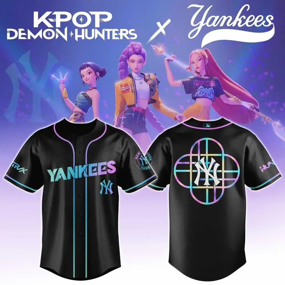 New York Yankees Mlb X Kpop Demon Hunters Huntrx Custom Baseball Jersey Image