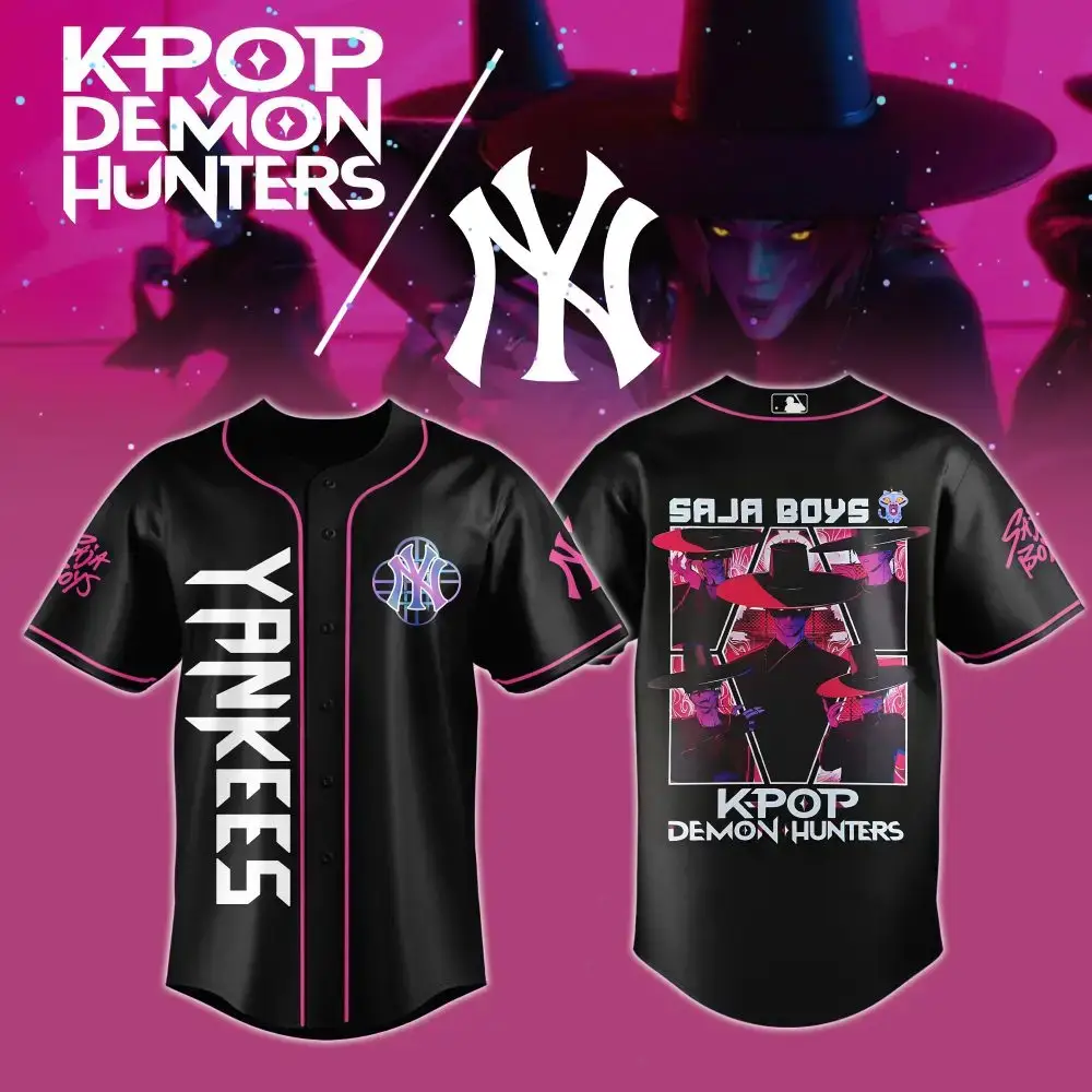 New York Yankees Mlb X Kpop Demon Hunters Saja Boys Custom Baseball Jersey Image