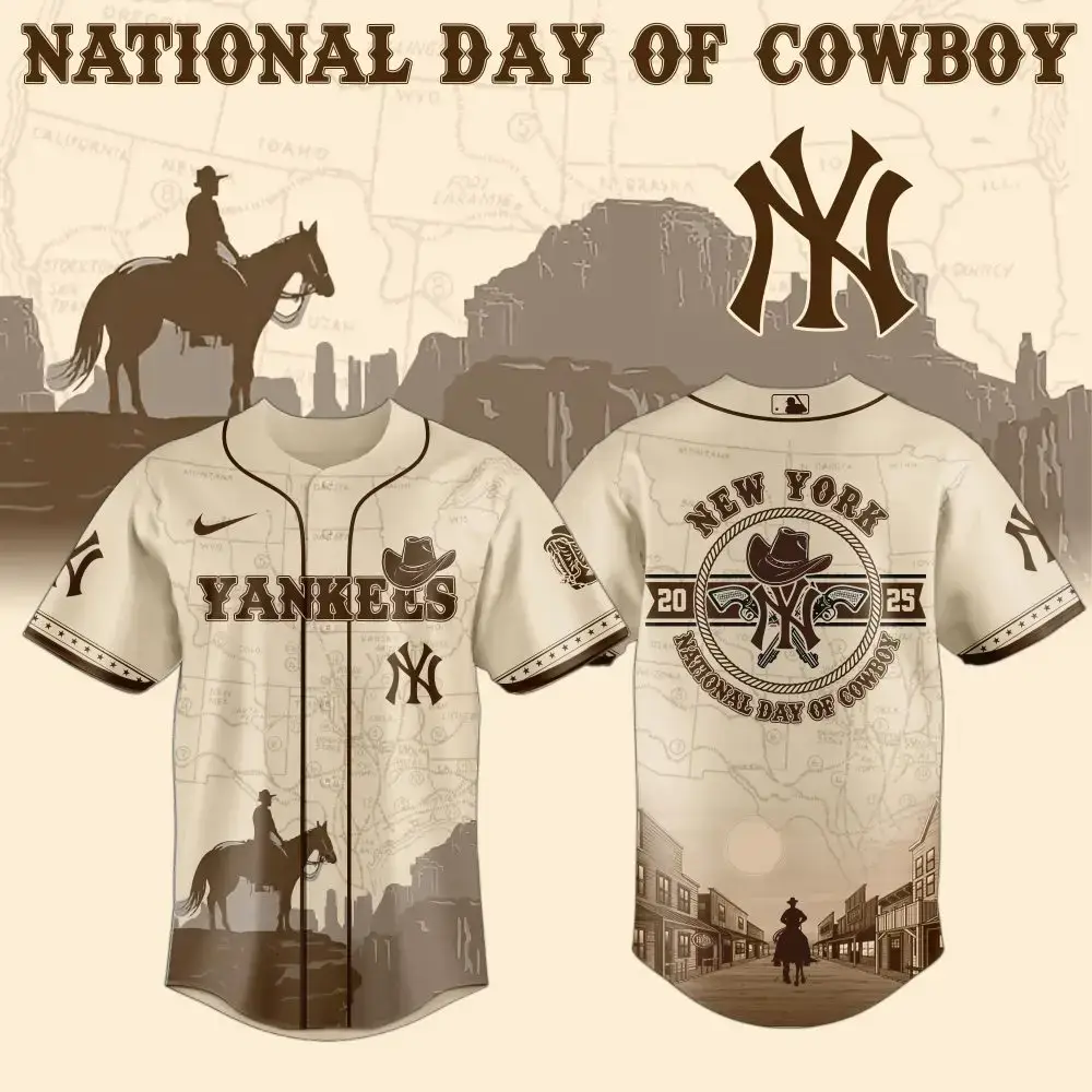 New York Yankees Mlb X National Day Of Cowboy Custom Baseball Jersey Image