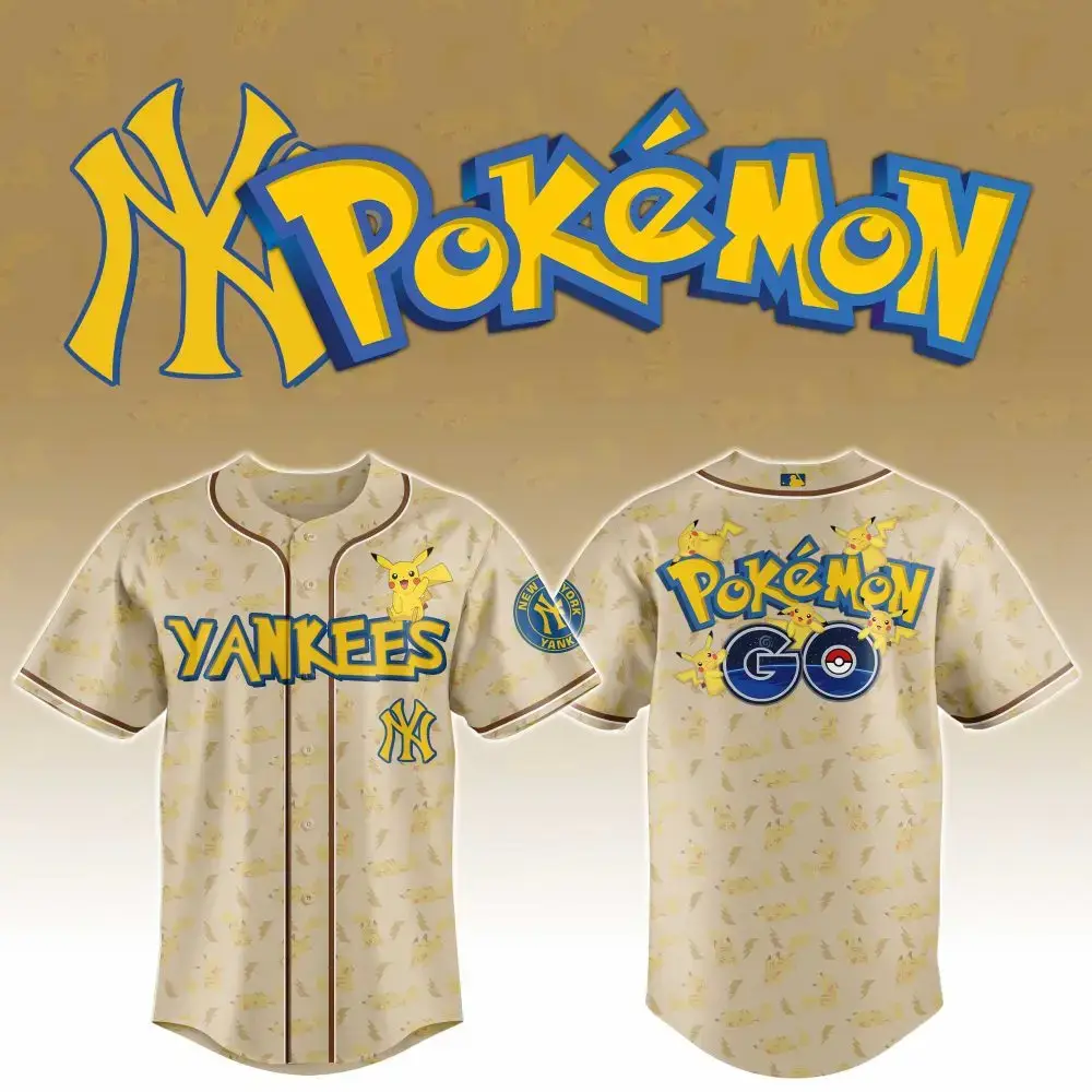 New York Yankees Mlb X Pokemon Go Custom Baseball Jersey Image