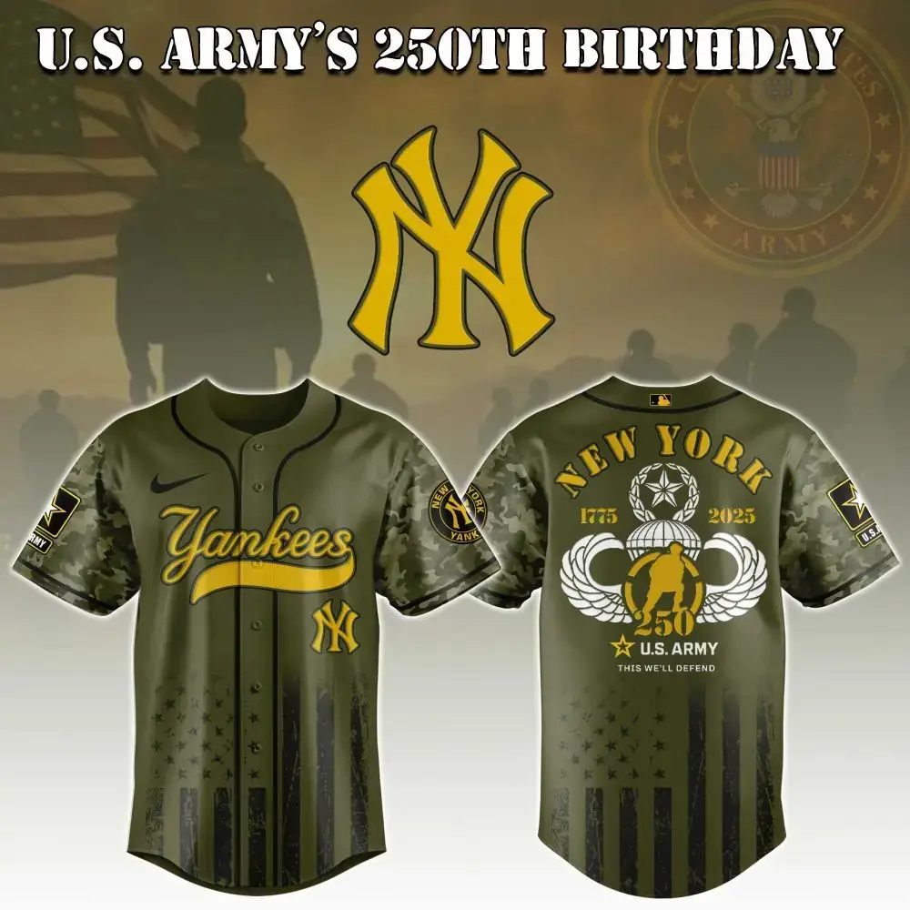 New York Yankees Mlb X U.S. Army This We'Ll Defend Custom Baseball Jersey Image