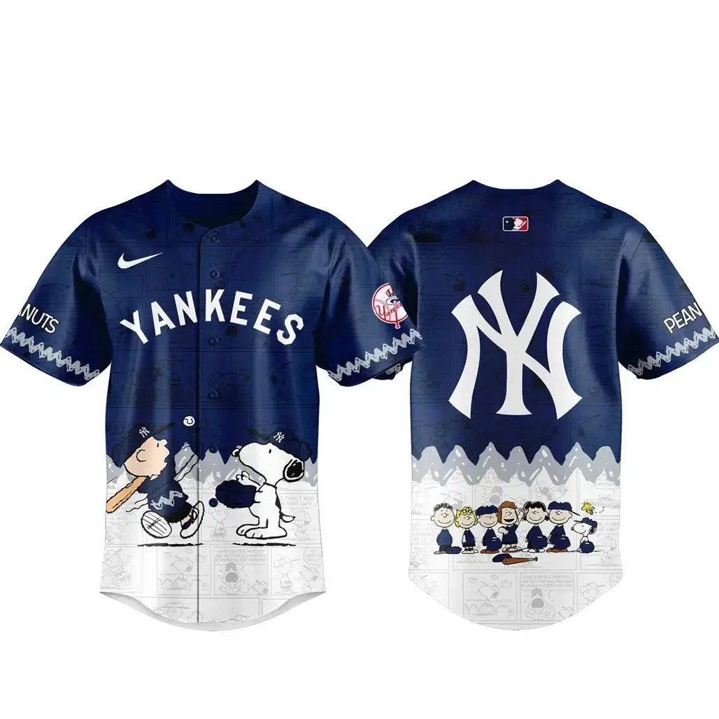 New York Yankees Peanuts Day 2026 Gameday Celebration Baseball Jersey Image
