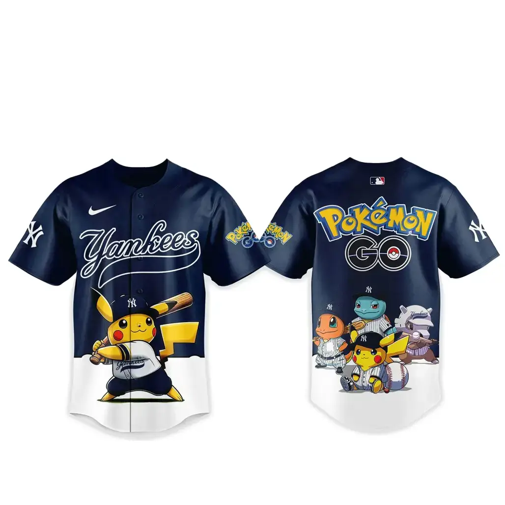 New York Yankees Pokemon Go Night 2026 Game Baseball Jersey Image