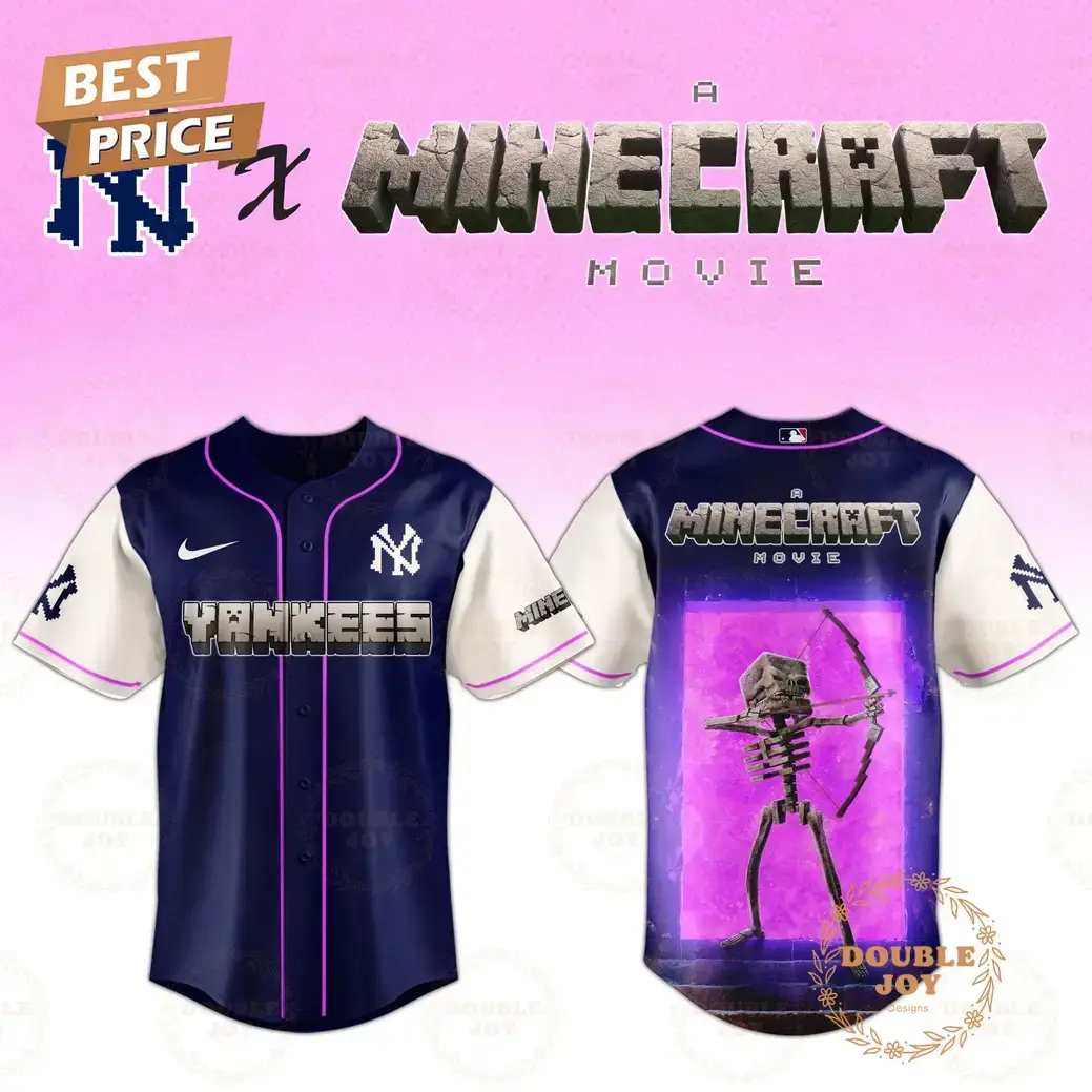 New York Yankees Skeleton A Minecraft Movie 2025 Special Edition Baseball Jersey Image