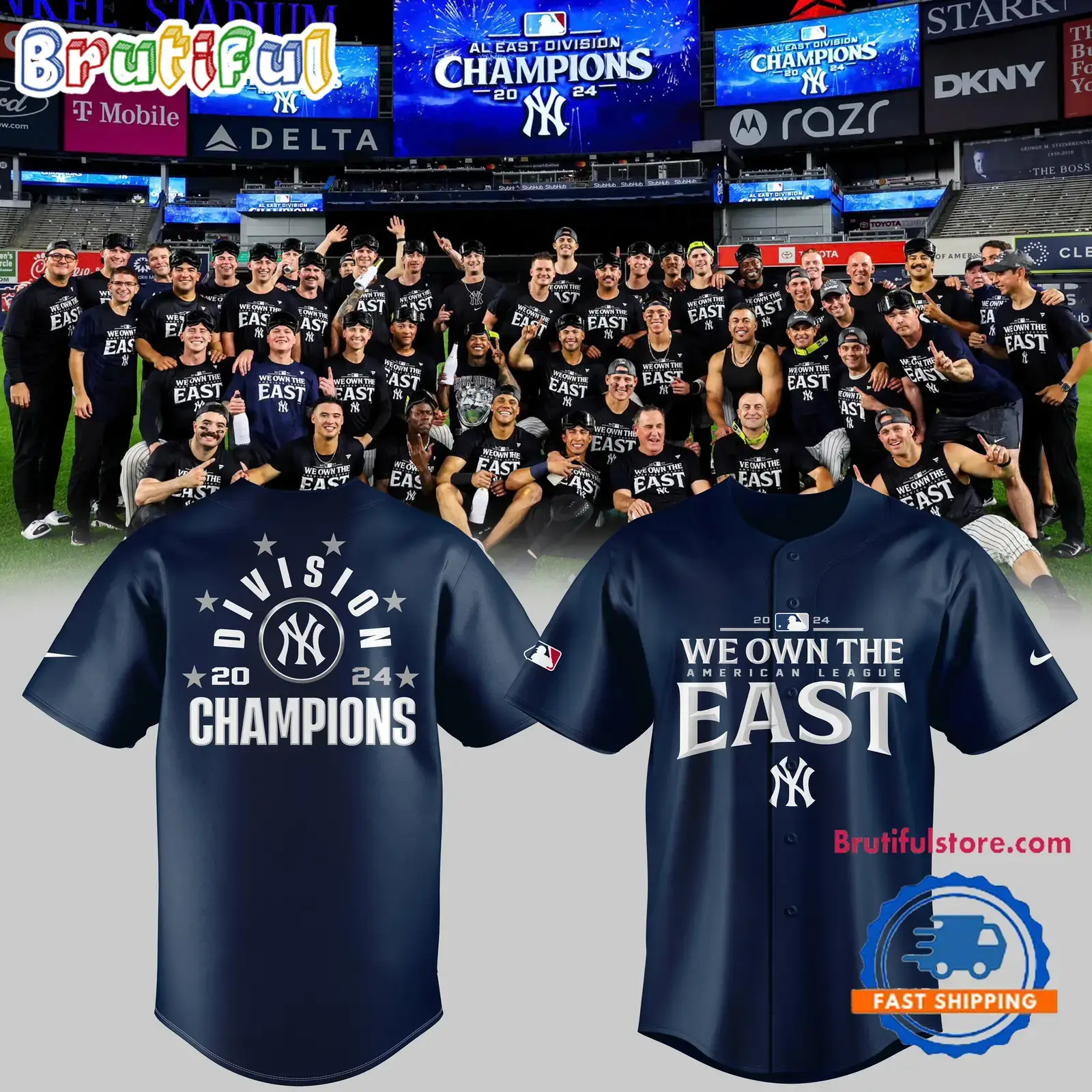 New York Yankees Special 2024 AL East Division Champions Baseball Jersey Image
