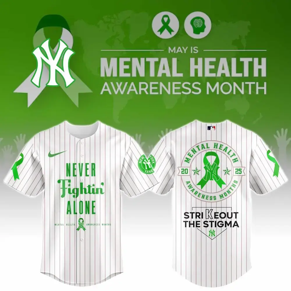 New York Yankees Special Mental Health Awareness Week Limited Edition Custom Baseball Jersey Image