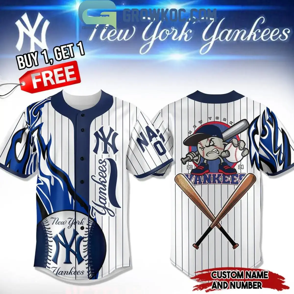 New York Yankees Winner White Design Personalized Baseball Jersey Image