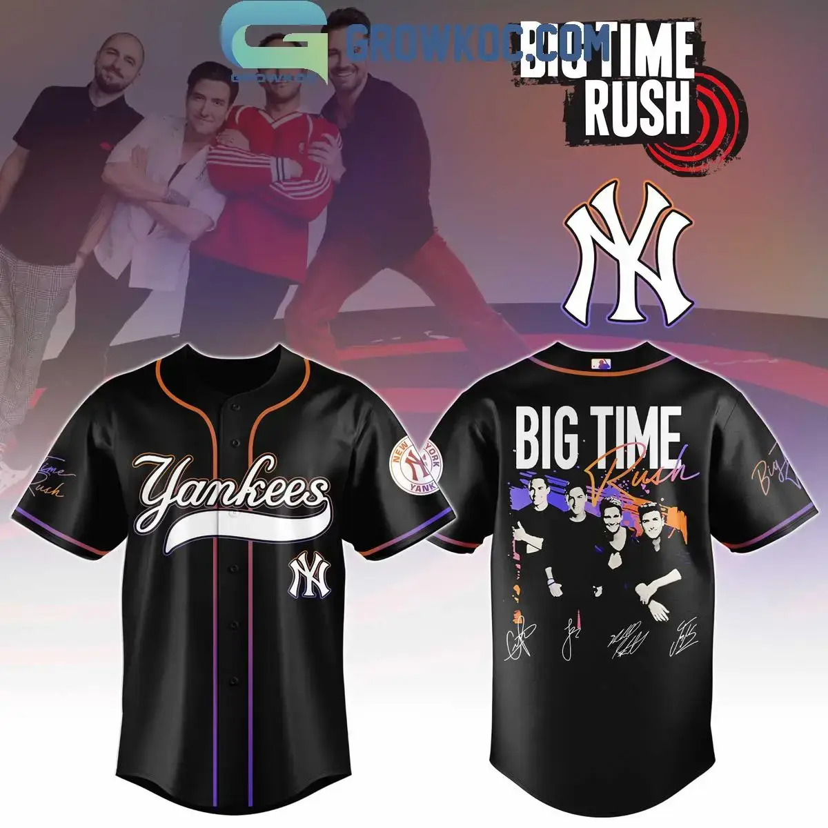 New York Yankees x Big Time Rush Tour 2025 Baseball Jersey Image