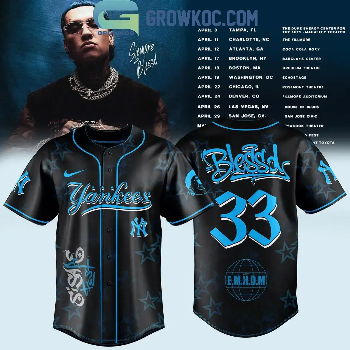 New York Yankees x Blessd EMHDM Tour 2026 Jersey Image