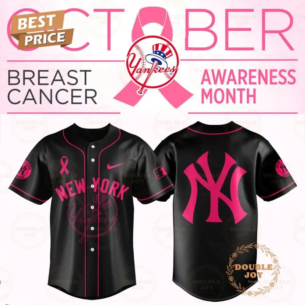 New York Yankees X Breast Cancer Awareness Month Baseball Jersey Image