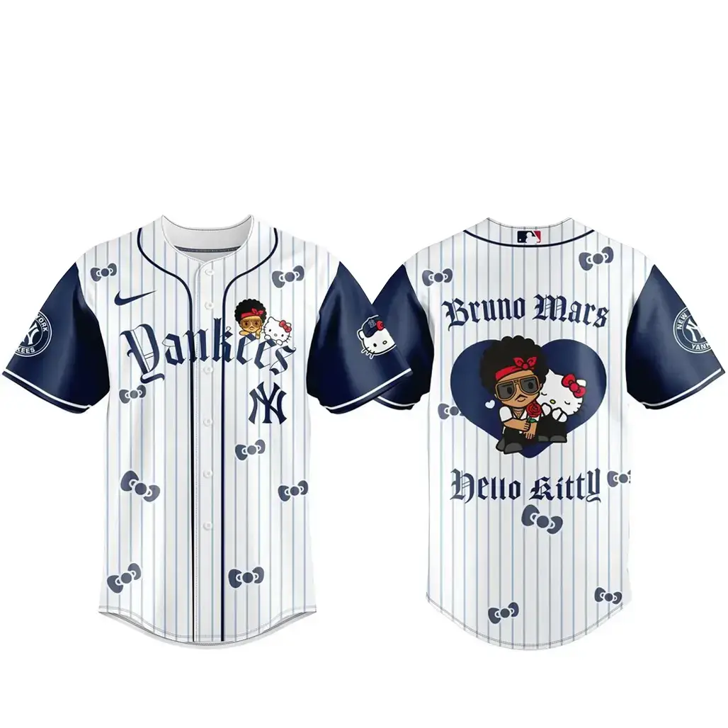 New York Yankees x Bruno Mars & Hello Kitty 2026 Baseball Jersey Image