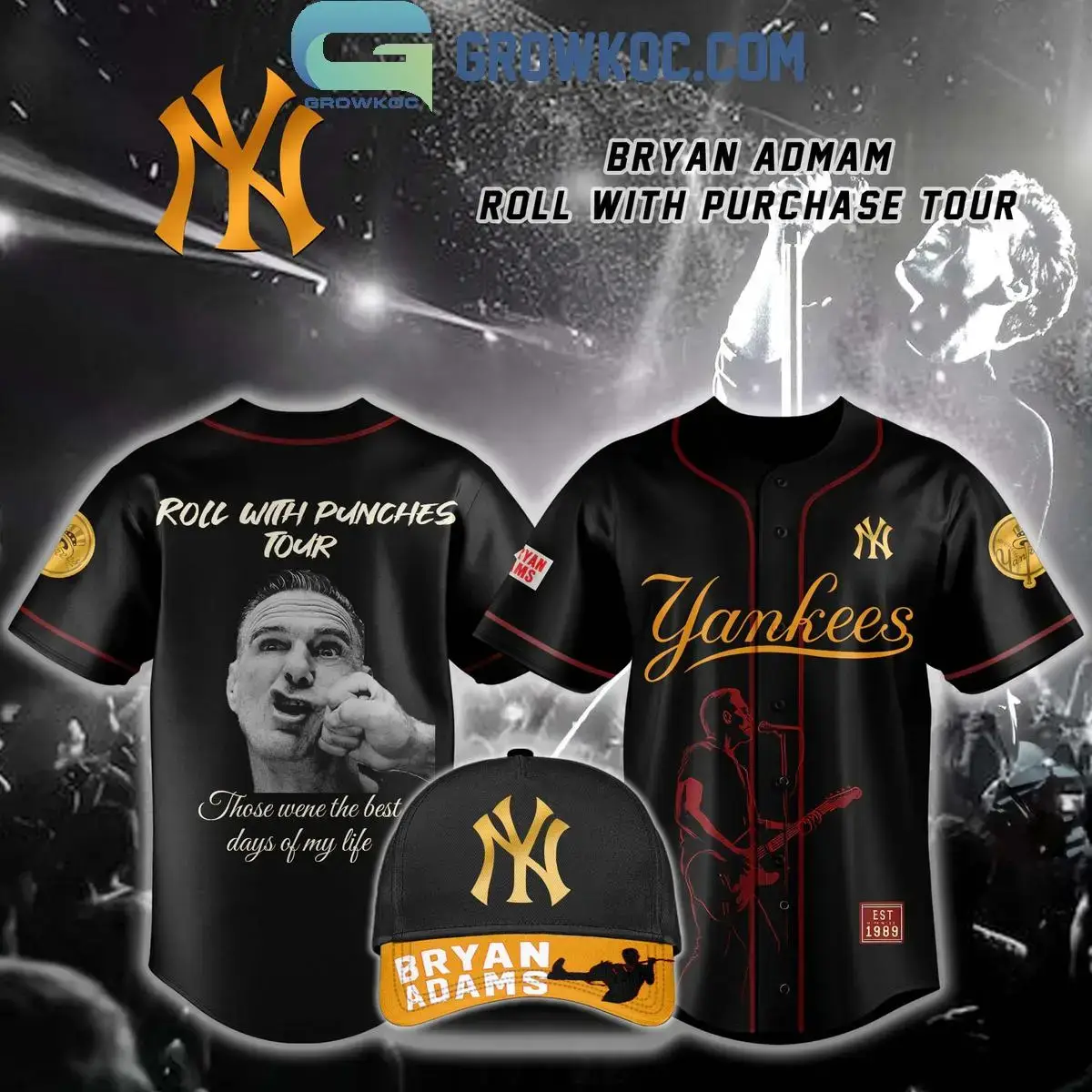 New York Yankees x Bryan Adam Roll With Purchase Tour 2025 Jersey Image