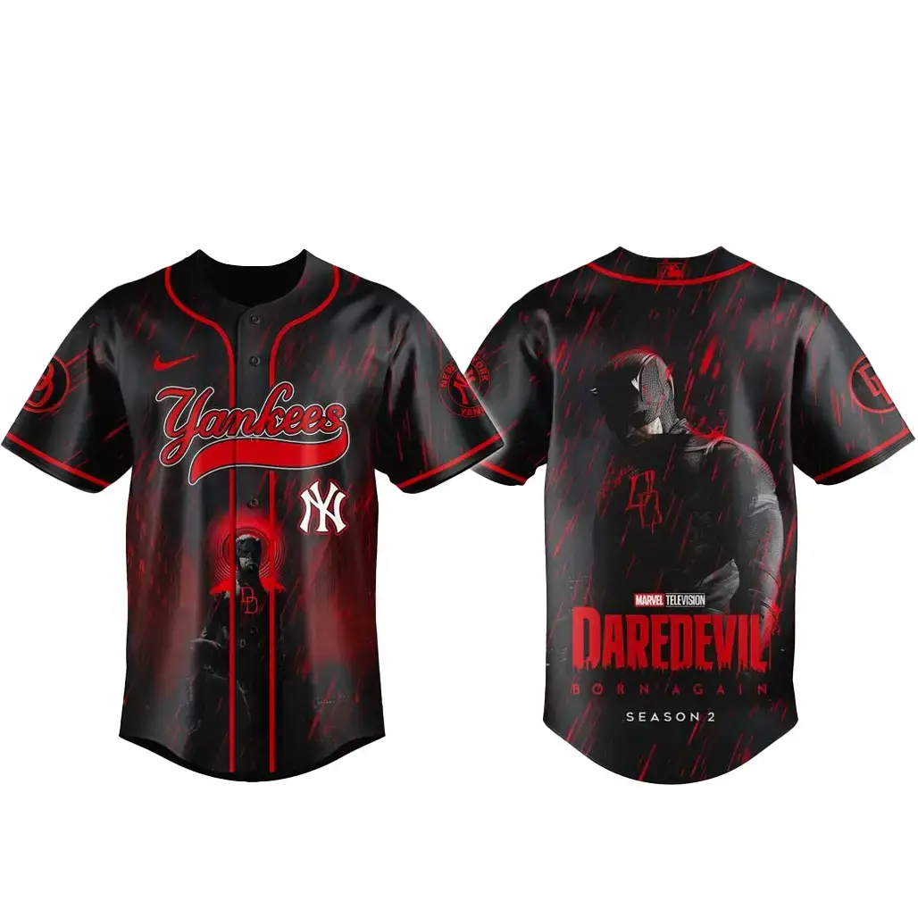 New York Yankees x Daredevil Season 2 Baseball Jersey Image