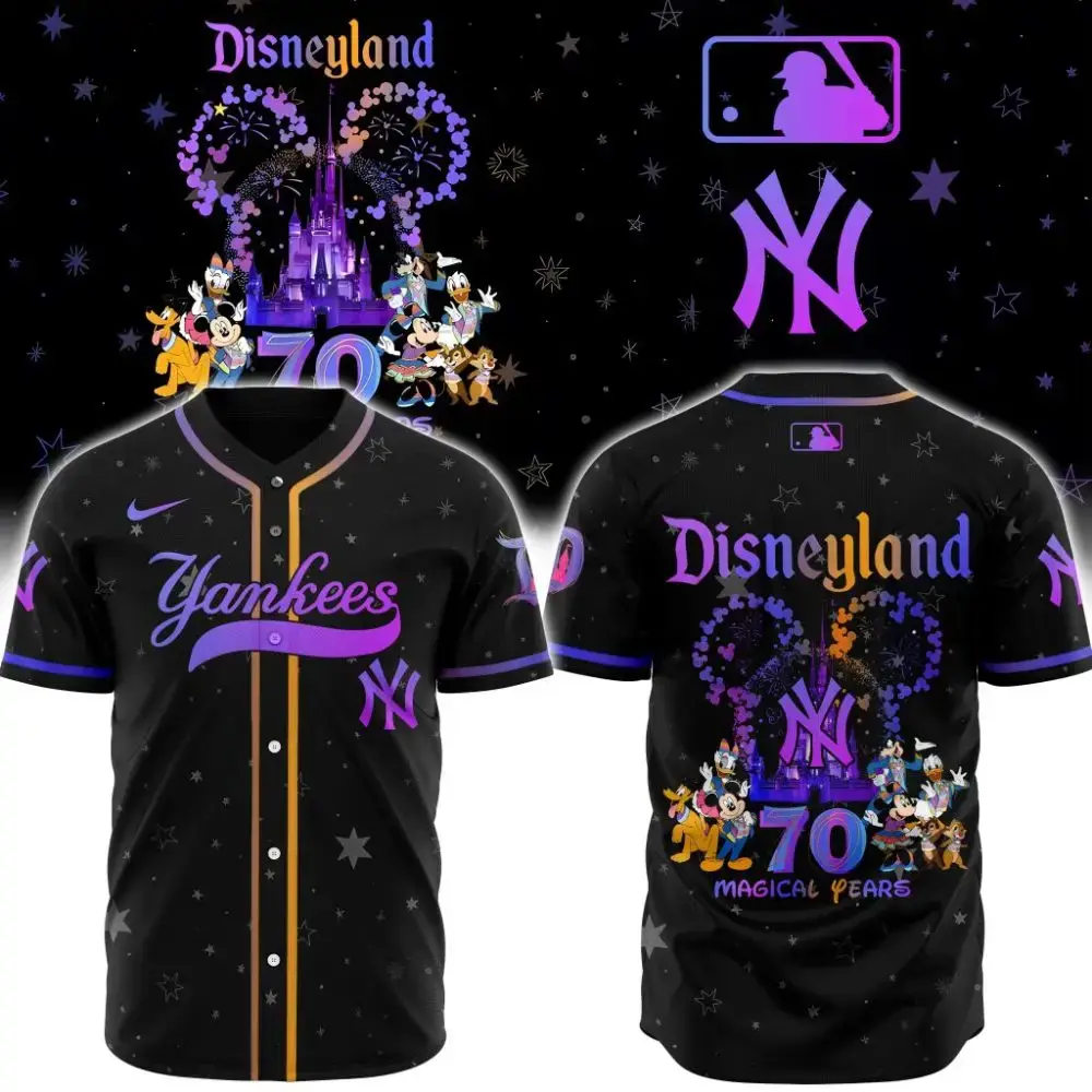 New York Yankees X Disneyland 70 Magical Years Custom Baseball Jersey Image