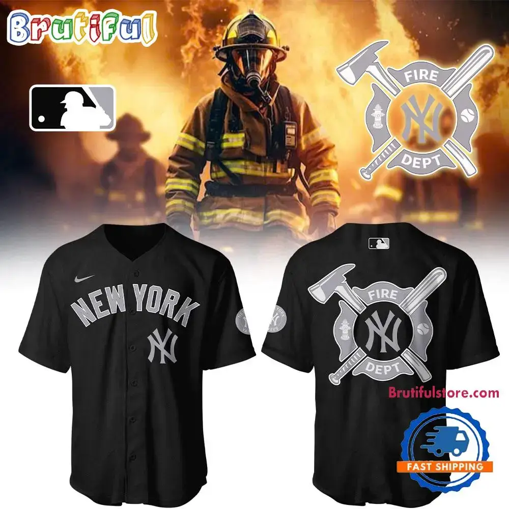 New York Yankees X Firefighter Appreciation Night Baseball Jersey Image