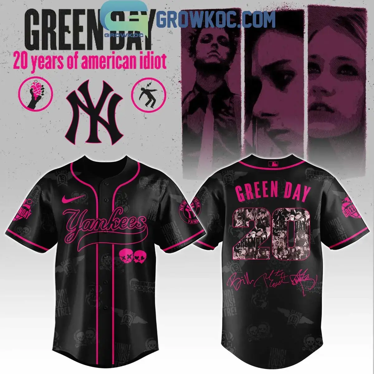 New York Yankees x Green Day 20 Years Of American Idiot 2025 Jersey Image