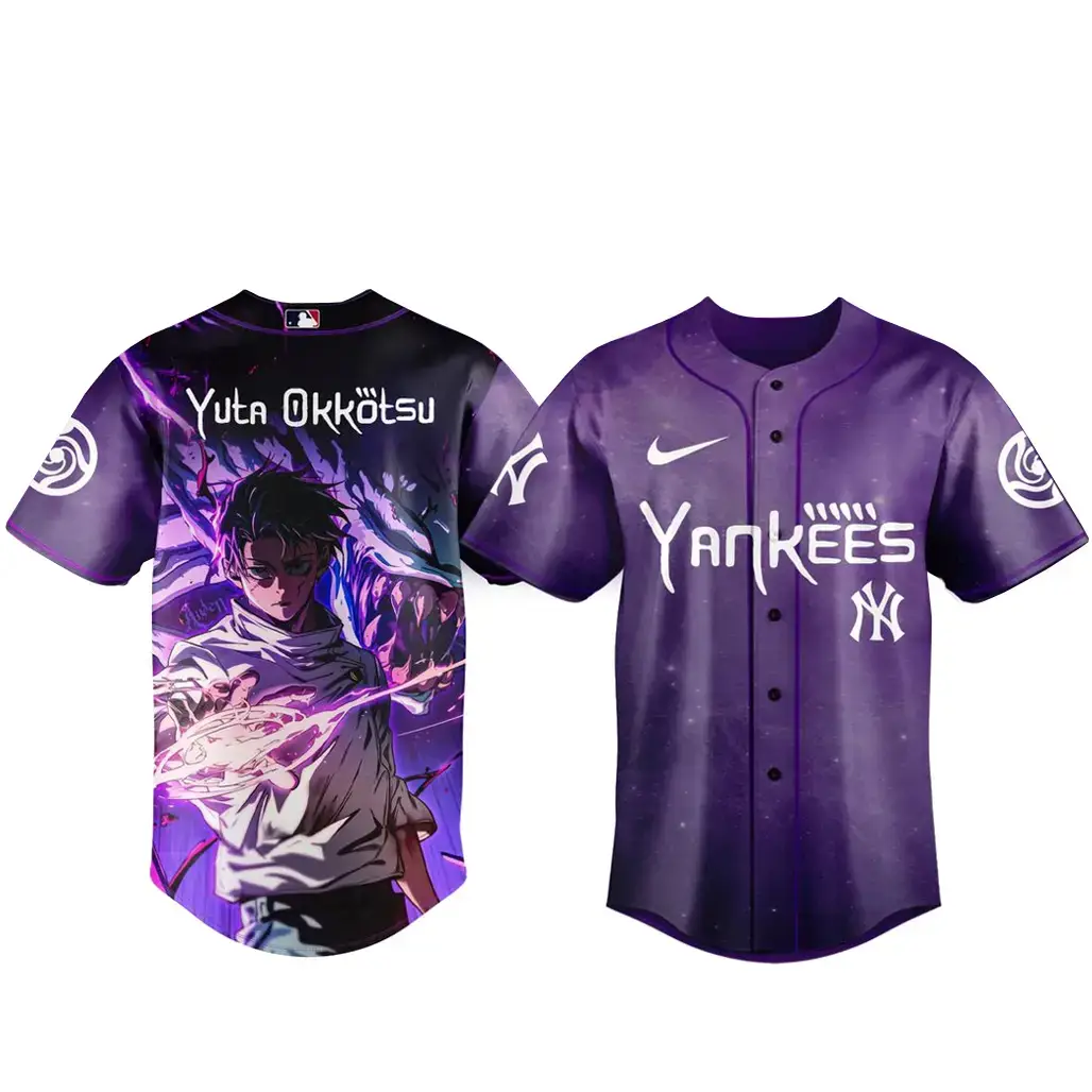 New York Yankees x Jujutsu Kaisen Night 2026 Yuta Okkotsu Baseball Jersey Image