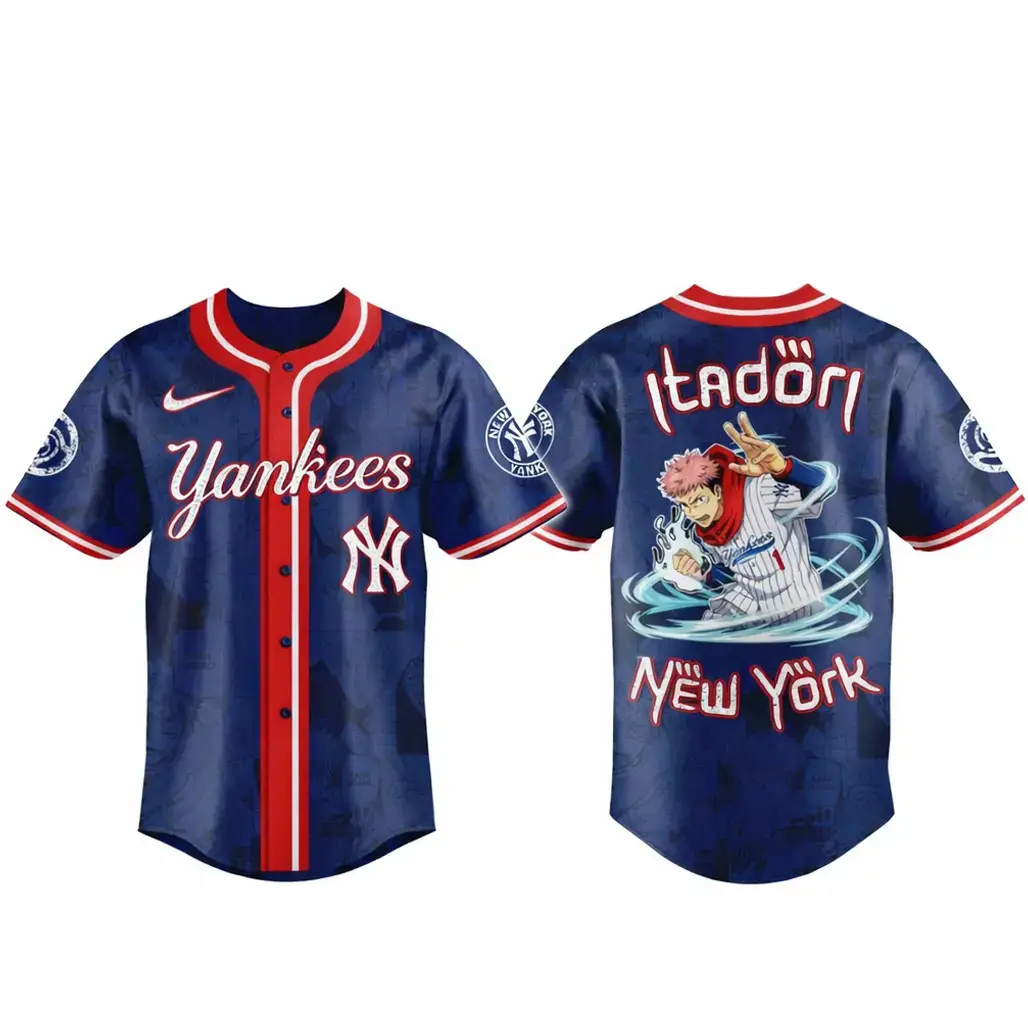 New York Yankees x Jujutsu Kaisen Night Itadori 2026 Baseball Jersey Image