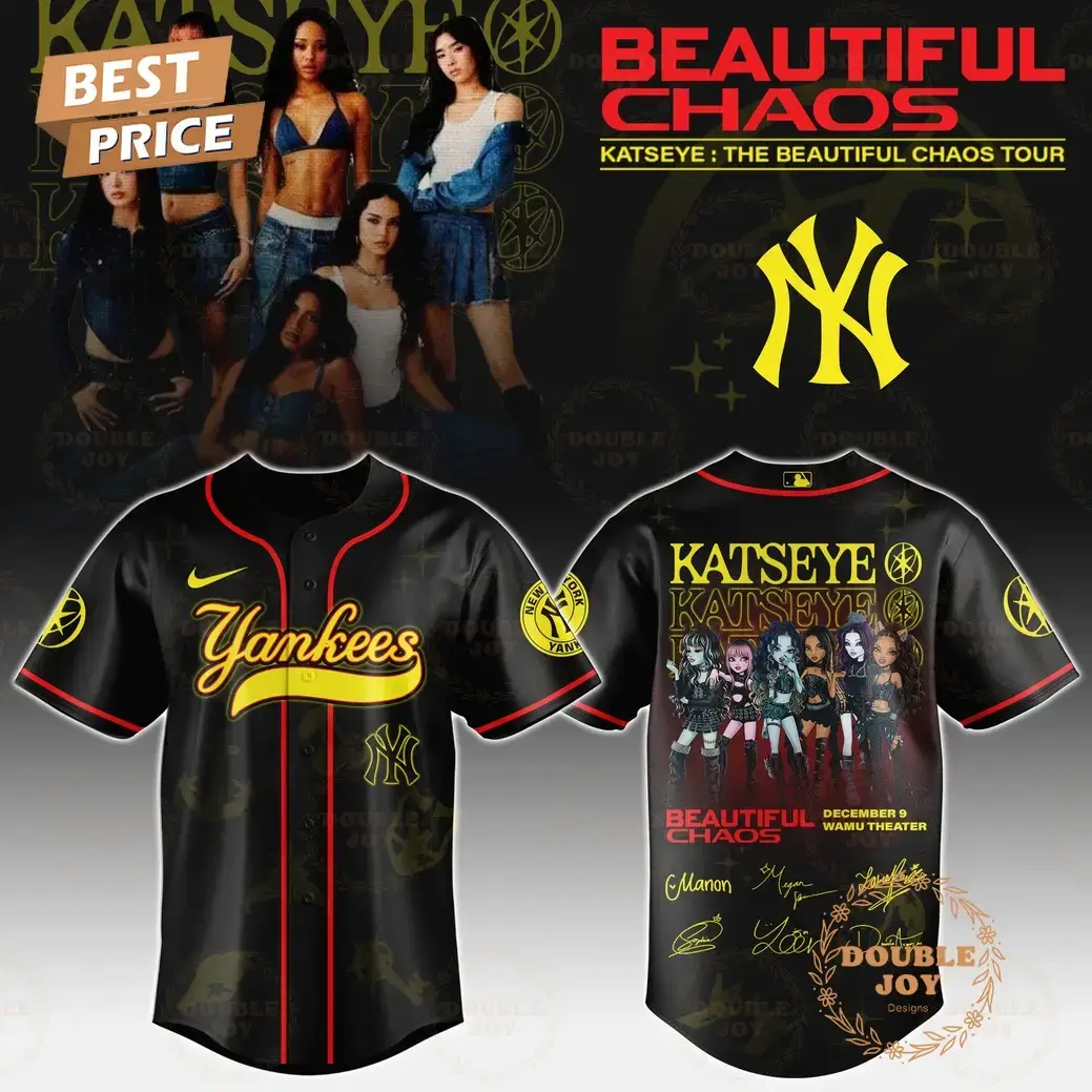 New York Yankees x Katseye "The Beautiful Chaos Tour" 2025 Baseball Jersey Image